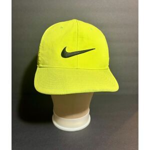 Nike Golf RZN VRS Flexfit Hat Neon Yellow Volt Swoosh Cap Fitted Size M/L